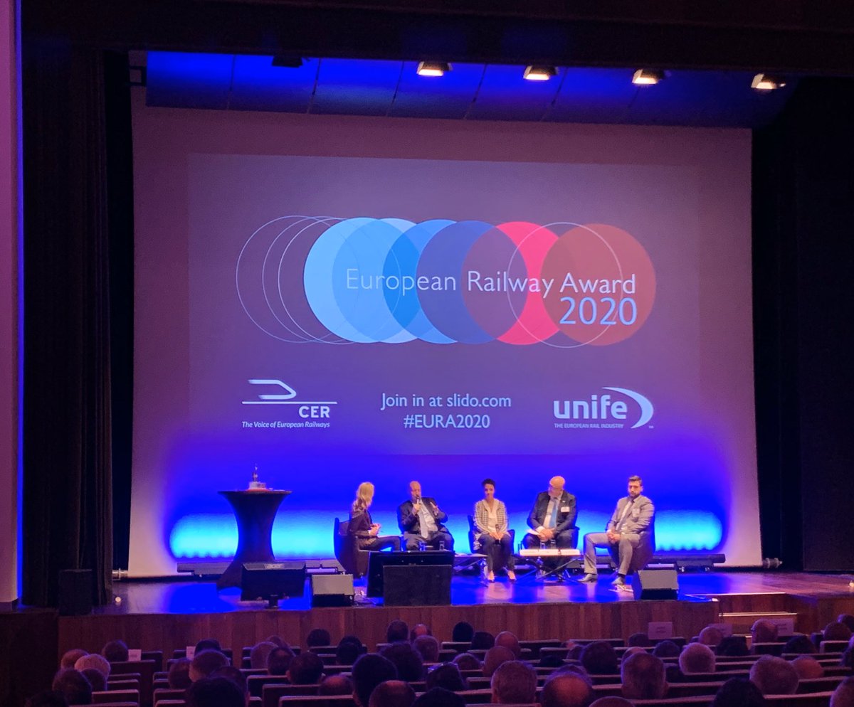 pedro_fortea's tweet photo. Another year attending the European Railway Awards. Excellent organisation as always @UNIFE and @CER_railways , very interesting panel discussion #EURA2020 Congratulations!! https://t.co/jXFoektWKy