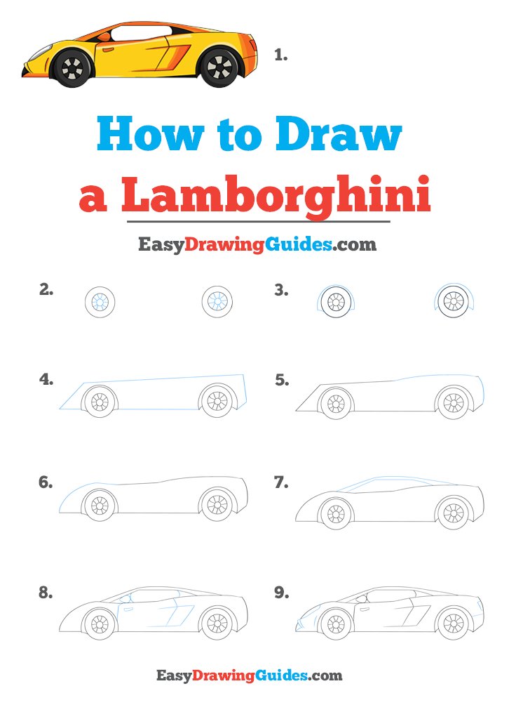 How to Draw a Lamborghini Race Car