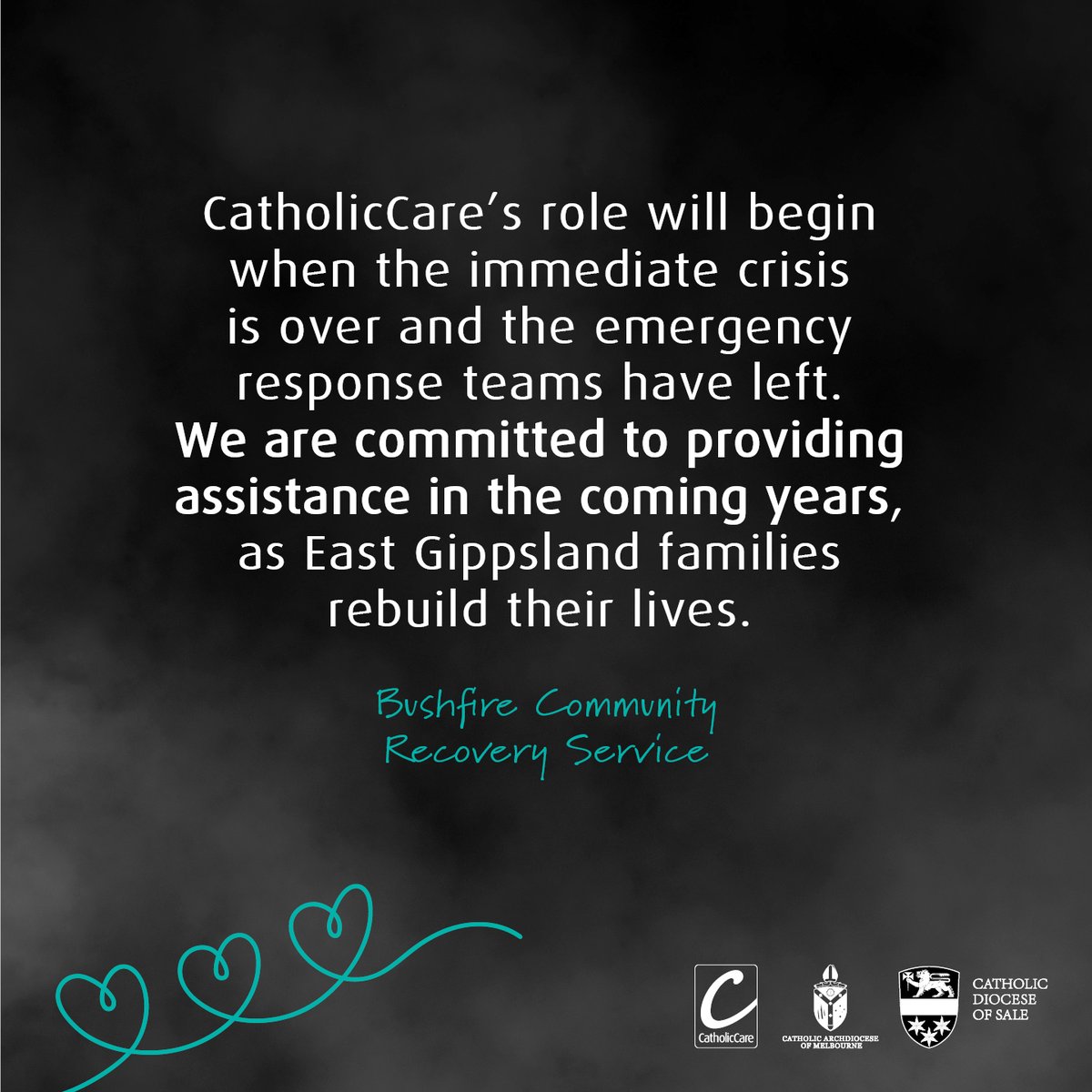 Families and communities who were affected by the bushfires will need support to bring normality back into their lives, and be given hope for a brighter future ❤️

Donate today: ccambushfire.raisely.com

#cathcare #Bushfires #Gippsland #VictoriaBushfires