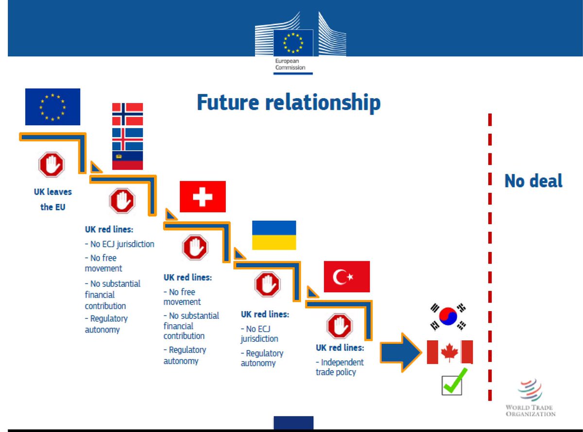 In 2017 the EU showed on their own slide that a Canada type FTA was the only available relationship for the UK. Now they say it’s not on offer after all. @MichelBarnier what’s changed?