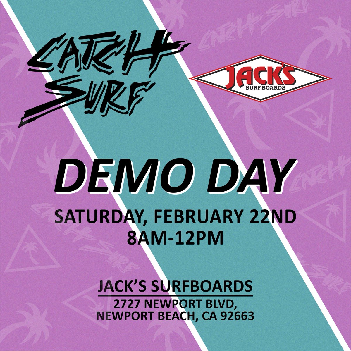 JacksSurfboards's tweet image. CATCH SURF DEMO DAY at our Newport Beach location this Saturday! Stop by from 8am-12pm for a chance to try their latest boards!

See you there!
@catchsurf 

Jack's Surfboards - Newport Beach
2727 Newport Blvd. 92663
#surfboarddemo #newportbeach #catchsurf #jackssurfboards