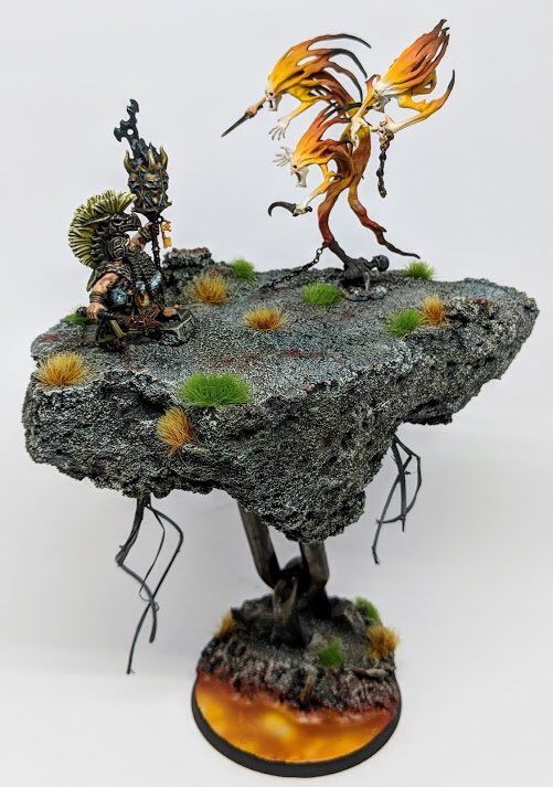 Dark_ForestPS's tweet photo. Loved doing this diorama for a local painting contest - if this or even display boards are something you like get in touch #gamesworkshop #AoS #Fyreslayers #wargaming #miniaturepainting https://t.co/qRbS1HoF0l