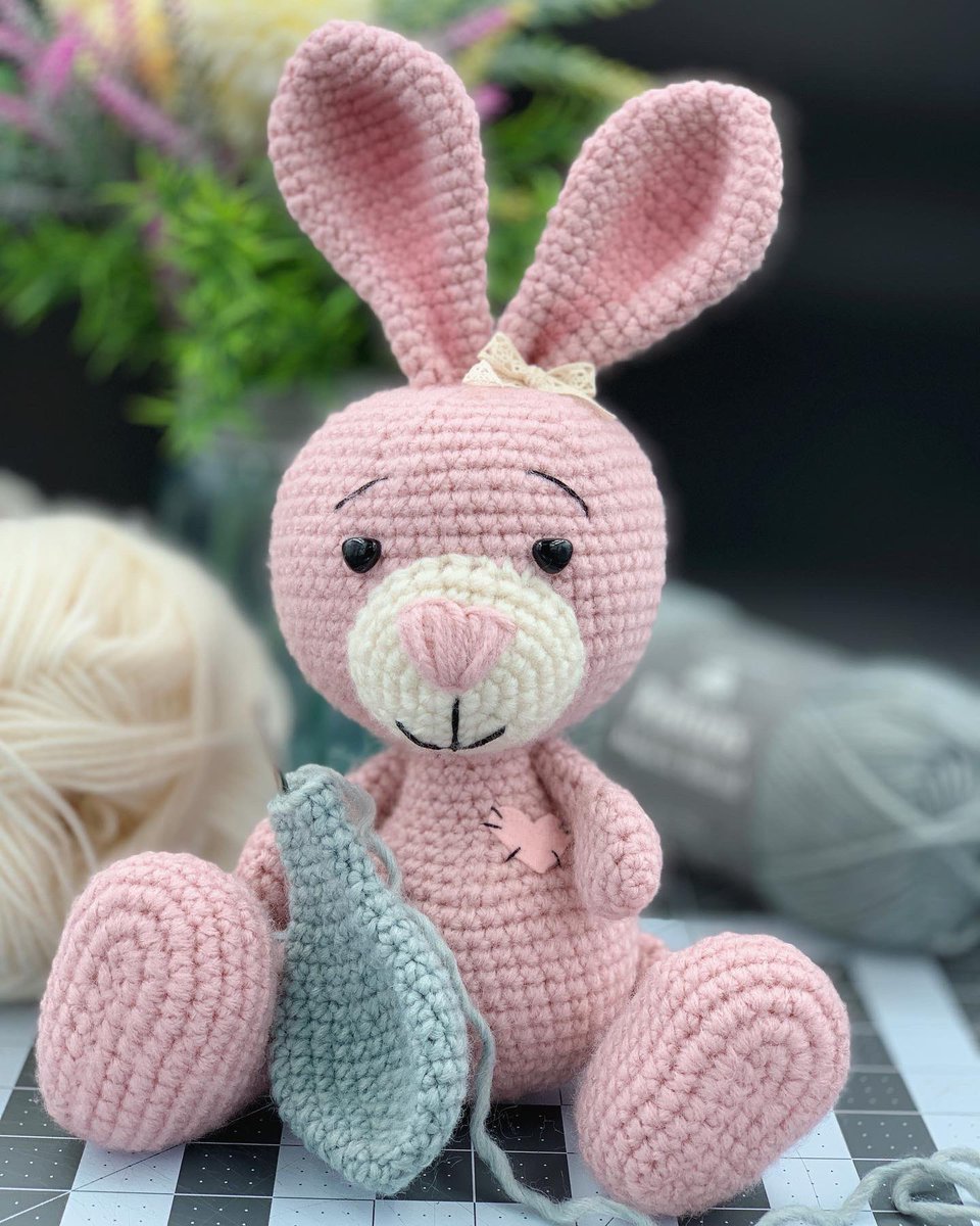 yarn2tog's tweet photo. I love options so I am making this bunny in grey with a bow tie to add to the pattern. Coming soon....Just in time for Easter! https://t.co/6cC5MhA81P