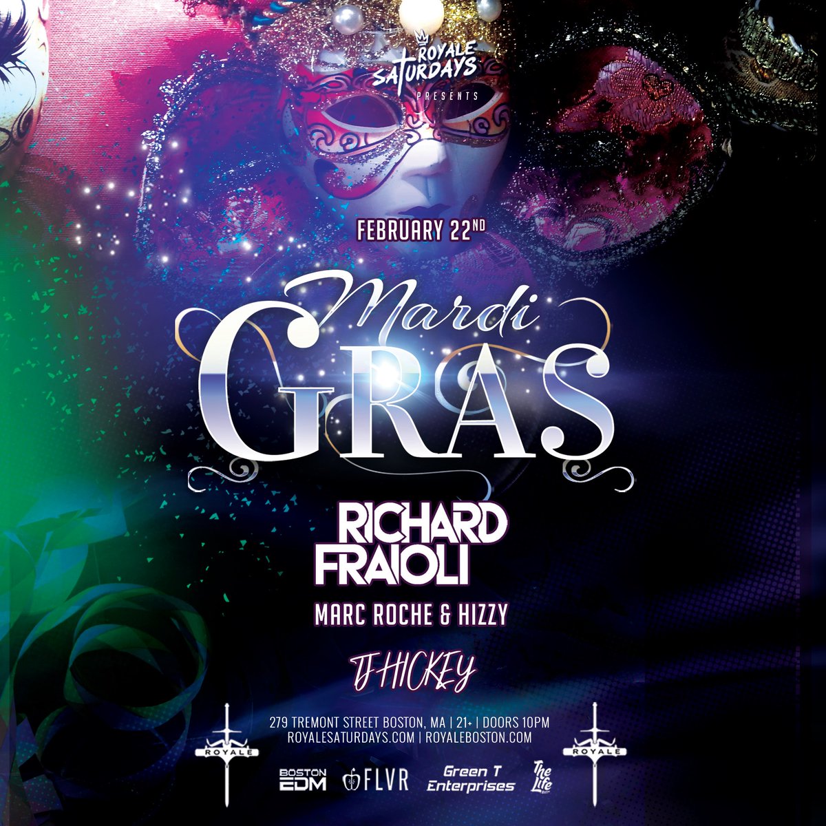 This Saturday at <a href="/RoyaleBoston/">Royale Boston</a>, <a href="/richardfraioli/">Richard Fraioli</a> takes over for #MARDIGRAS!