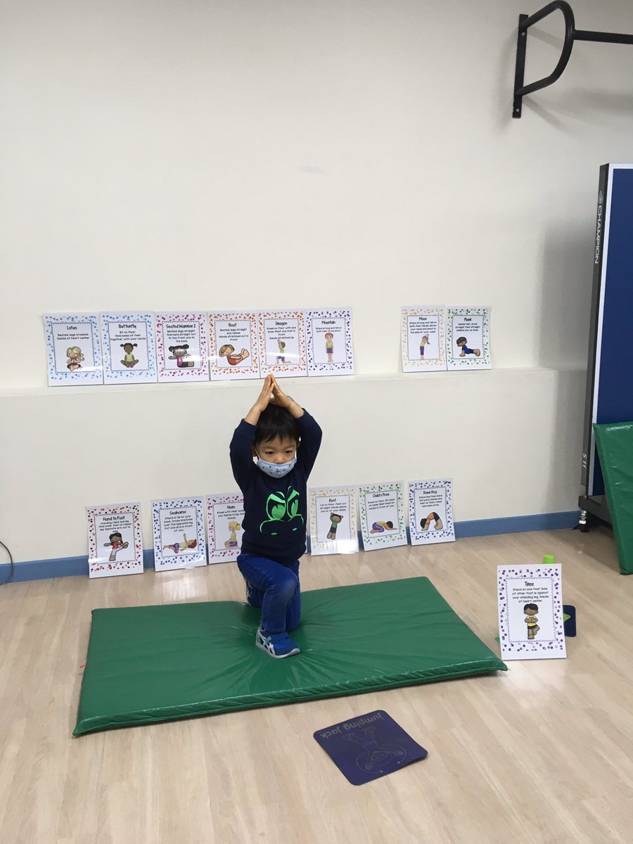 The PK/JK’s showing off their favorite yoga pose in PE today! @MsRaMac @pypjerome @geronimo_mrs @kispride @KIS_SeoulCampus