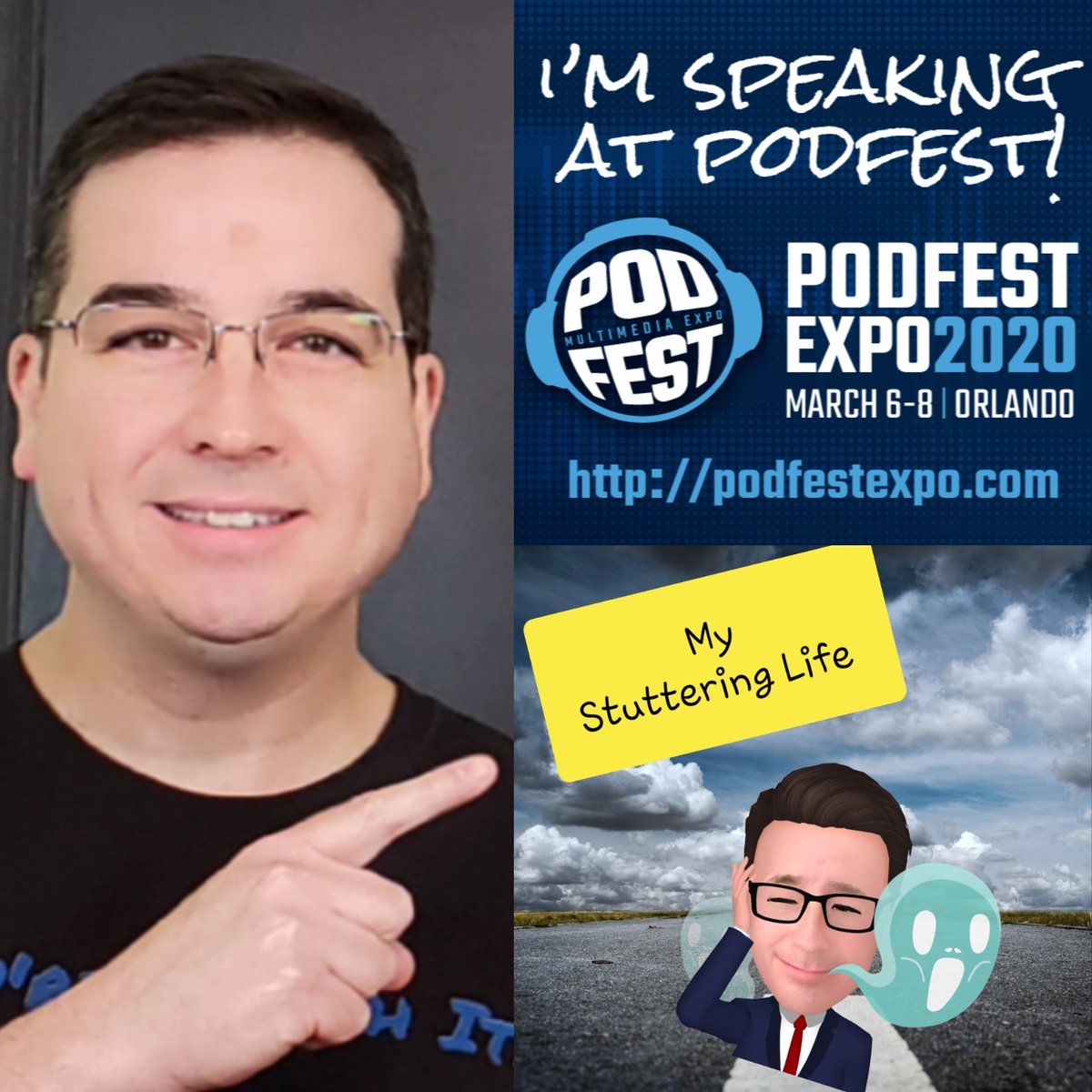 MyStuttering's tweet photo. SO EXCITED to speak at #Podfest in Orlando next month! Looking forward to meeting new people and growing my podcasting family!!! #LetsGo #Stammer #stutter #RaiseAwareness #PechaKucha #ReadyForTheStage #podcasters https://t.co/sPJQrAI7YG