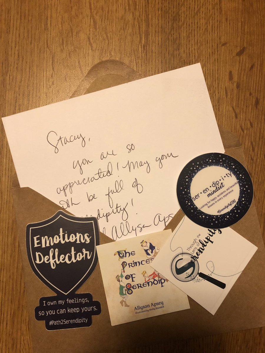 usd271sgs's tweet photo. @AllysonApsey Thank you for the note and serendipity! I ❤️ the Emotions Deflector! You are amazing! #Path2Serendipity #SerendipityEDU https://t.co/jMQPSlA0eF
