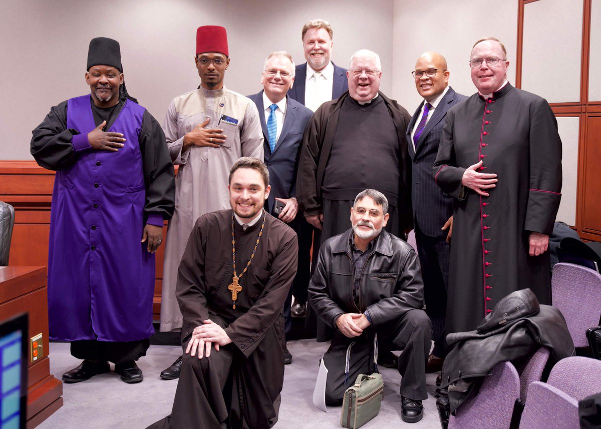 KeepCTFree's tweet photo. Our religious leaders testified today that vaccination is contrary to their faith.

Catholic priests, Rabbis, Pastors, and Muslim clerics.

We stand together for religious freedom and to defeat #HB5044 tomorrow when we #occupyhartford

#CTPolitics https://t.co/sO31ORkf8y