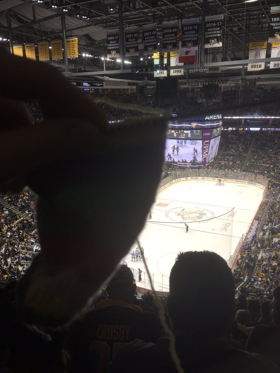_Thordis's tweet photo. It’s very much not in focus but my sock went to a hockey game in the steel city. (My team won) https://t.co/St1g6X3miq