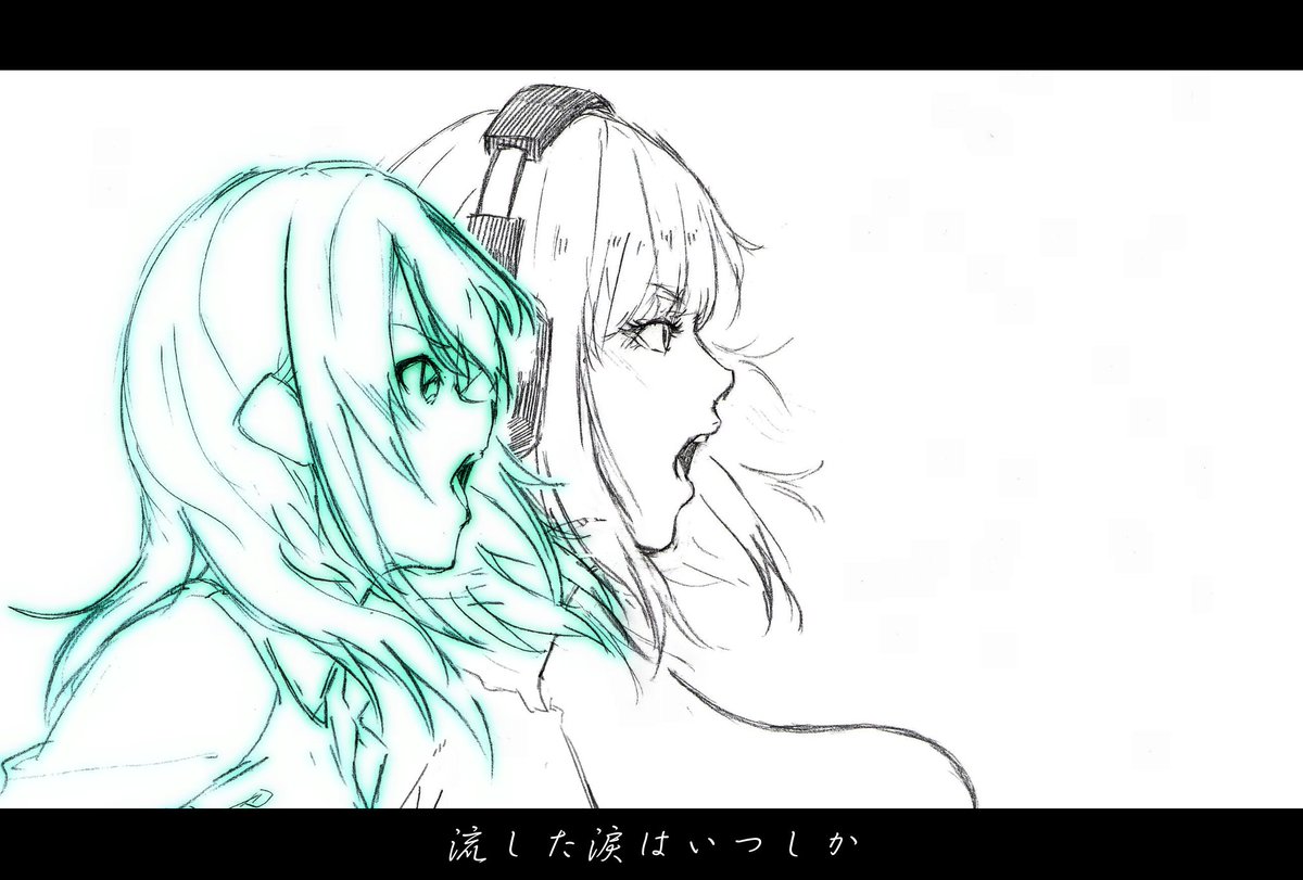 「虹」発売おめでとうございます!???
一年前に描こうとした『松井さんと渕上さん、奈緒と加蓮が歌う虹のMVがもしもあったら……』という妄想のイラストです(途中) 
