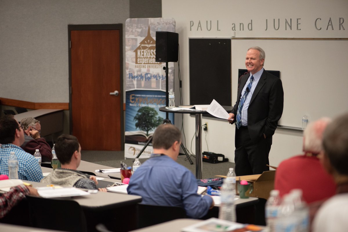 HardingU's tweet image. #HUToday: The Center for Preaching hosted the annual preacher's conference today on campus, welcoming Dr. Bruce McLarty, Dr. Jesse Robertson and Dr. Phil Thompson to discuss the book of Philippians.