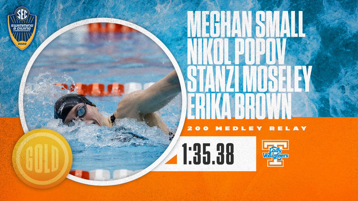 OL' ROCKY TOP YOU'LL ALWAYS BE! 

The Lady Vols strike GOLD in the 200 medley relay! 

#GBO 🍊 🌊 | #SECSD20