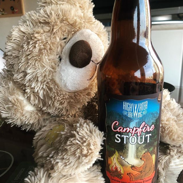 #CampfireStout snuggles courtesy of madison_cobos #HighWaterBrewing #LeavesYouWantingSmore