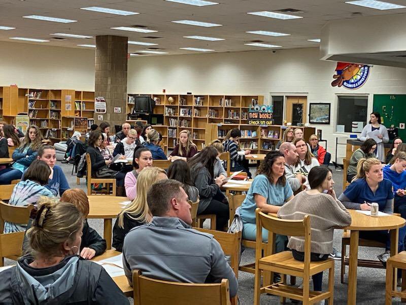GlennBrent's tweet photo. Packed house at KMS for Pre-ACT parent night. Amazed at how this community shows up and does things #TheKarnsWay! So proud to be part of it. Thank you Beaver Land for coming out to learn about your kids’ scores. https://t.co/h0Nqm32KSk