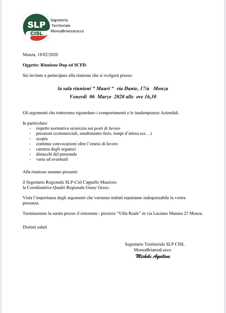 aquilin6's tweet photo. Riunione DUP ed SCFD del 06.03.2020 presso la nostra sede a Monza ore 16.30 https://t.co/HY98rso2Ja