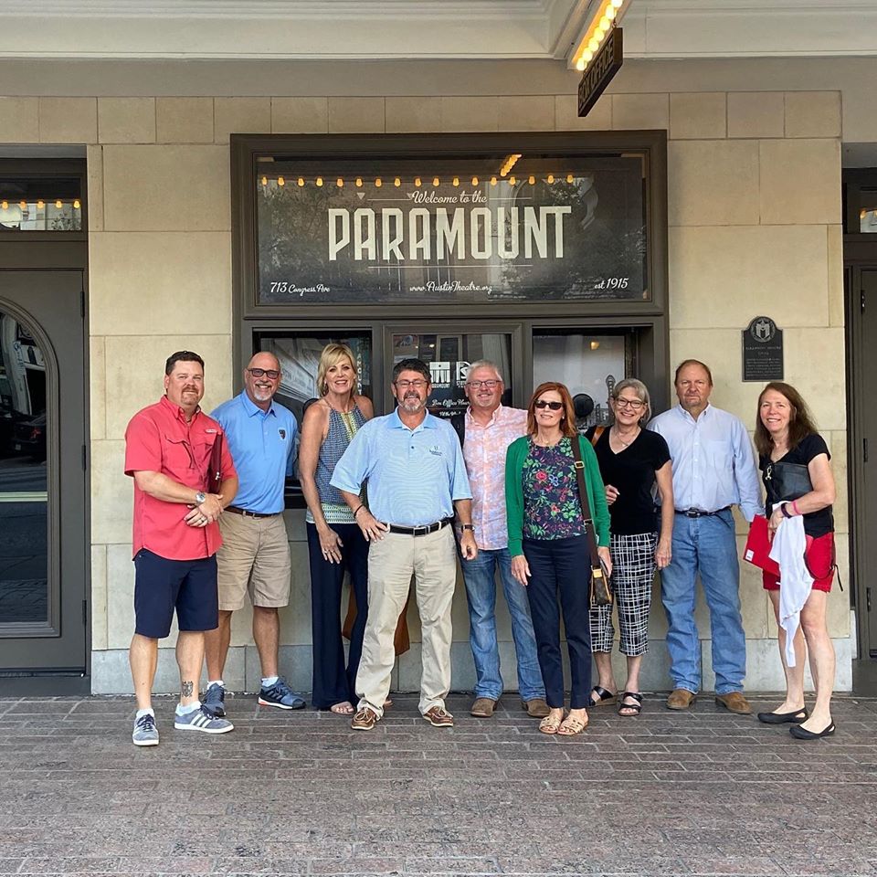 thearcadialive's tweet photo. The Arcadia Live Board and two volunteers made a super early morning trip to Austin for board training/team bonding with the one and only Paramount Theatre! What a fascinating opportunity. Can’t wait to return the favor and host them in Kerrville one day. https://t.co/5PpohHtLst