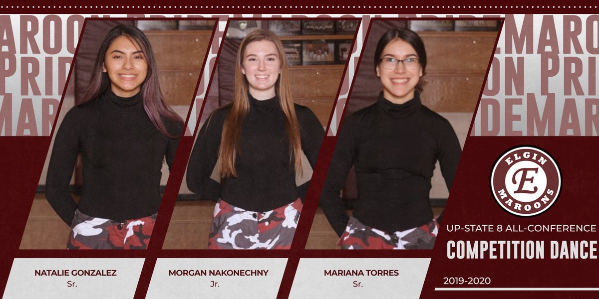 theelginmaroons's tweet photo. Congratulations to our competition dancers representing on the Up-State 8 All-Conference Team #MaroonPride @EHSPLATOON @DanceTeamEHS https://t.co/PLpvA3uhvG