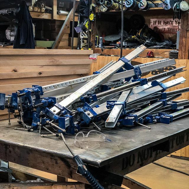 We used a lot of clamps today on our collab project.  @42fabricate is a metalworker but for some reason has a warehouse worth of clamps.😬
•
•
•
•
•
#clamps #clampgod #clampcity ift.tt/2V2yXs3