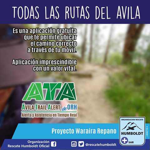 rescatehumboldt's tweet photo. #Proximamente la Organización .@rescatehumboldt te ofrece "Ávila Trail Alert" #ATA, para que cuentes con un sistema de #Alerta y #Asistecia en #TiempoReal durante tus recorridos en el #Avila #PNEA #WarairaRepano #PNWR
#RescateHumboldt #ORH #Voluntarios #Servicio #Gratuito #CCS https://t.co/YKeQ0Dwzfo