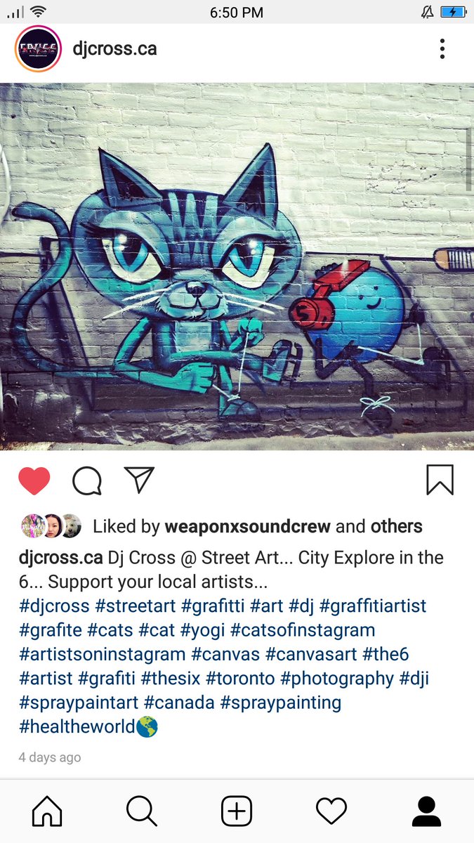 DJCROSS_CA's tweet photo. Dj Cross @ Street Art... City Explore in the 6... Support your local artists...
#djcross #streetart #grafitti #art #dj https://t.co/ooYYj6gtX3