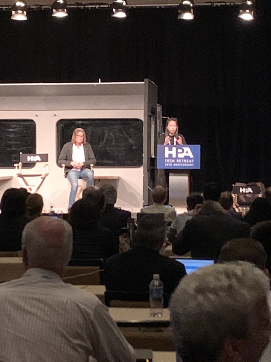 Now Steve Morris from <a href="/skywalkersound/">Skywalker Sound</a> and Iris Wu from <a href="/AmbidioCo/">Ambidio</a> are discussing the sound mix, while Bill mixes the film remotely from Skywalker Ranch. #HPATechRetreat