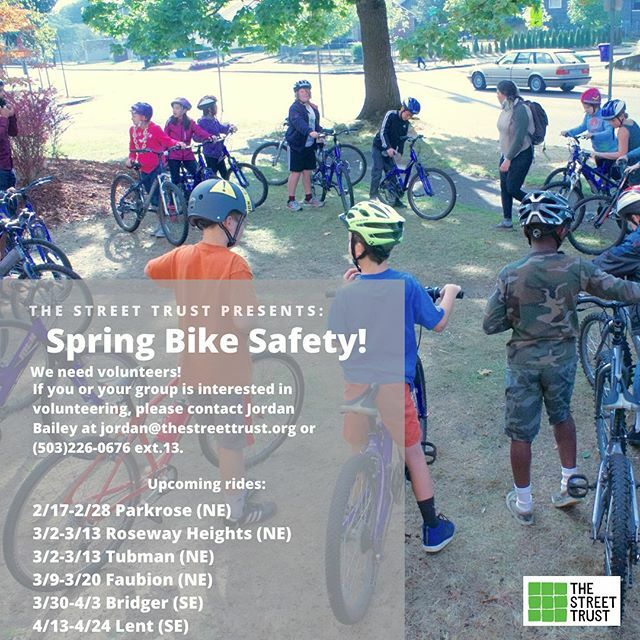 🌷Spring Bike Safety is here!🌷
-
-
-
The Street Trust, in partnership with PBOT Safe Routes to Schools, has kicked off bike safety education. However, we need volunteers! If you are interested in joining us for two hours on an upcoming Friday, please … ift.tt/2SZFUrn
