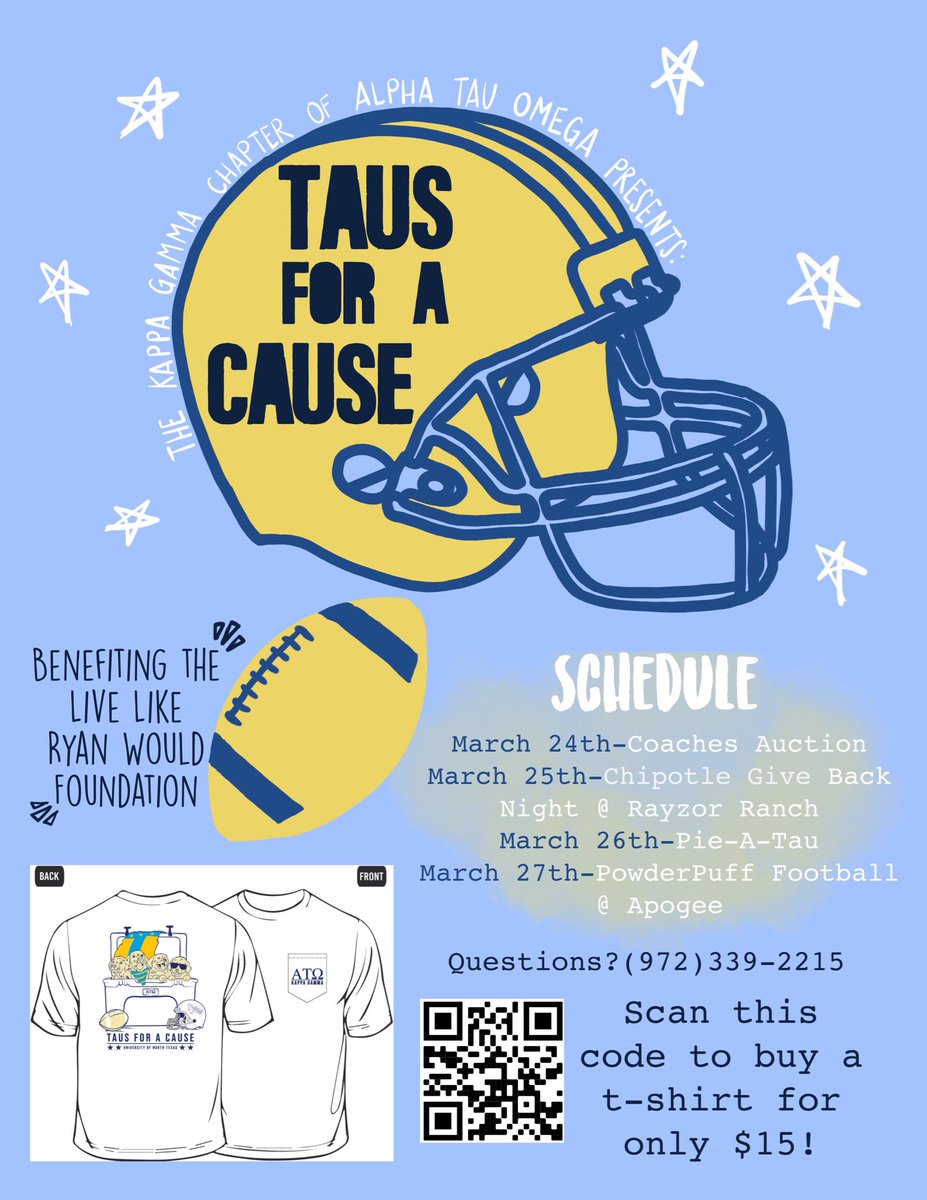 Mark your calendars!! Taus For A Cause is only a few weeks away! Will you be the reigning champs this year? DM us with any questions. #unt #powderpufffootball