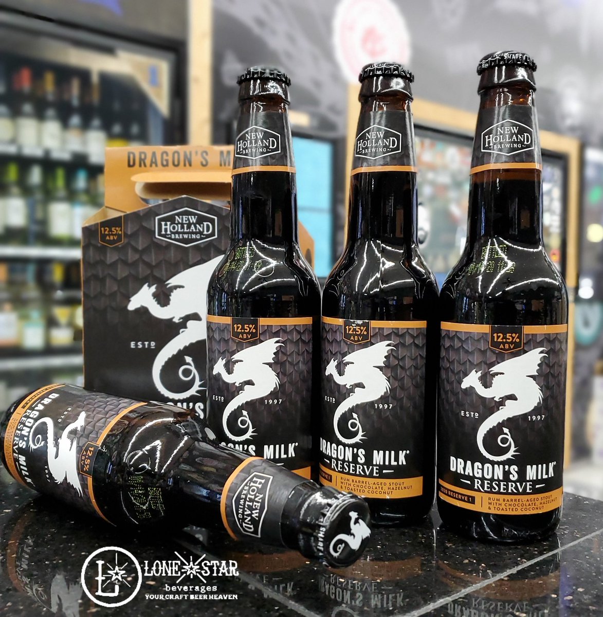 Lone Star Beverages New Holland Brewing Co Dragon S Milk Reserve Rum Barrel Aged Stout With Chocolate Hazelnut And Toasted Coconut 12 5 Abv Yourcraftbeerheaven Dfw Craftbeer Newhollandbrewing Dragonsmilkreserve