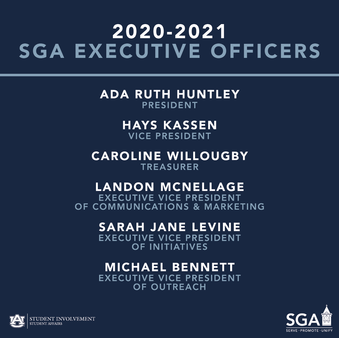 Congratulations to the 2020-2021 SGA Executive Officers!