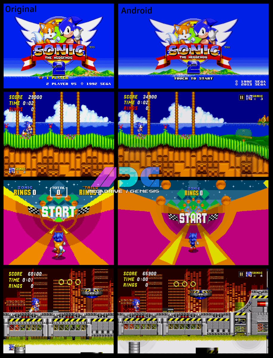MegaDriveGen's tweet photo. Sonic 2 Original Vs Android

#Sonic #Android #MegaDrive #SegaGenesis #Genesis #SEGA #MegaCD #RetroGame #RetroGamer #OldSchool #ClassicGames #ClassicGame #GameClassic #16Bits #2D4ever #2D https://t.co/6yZNaMDZ8v