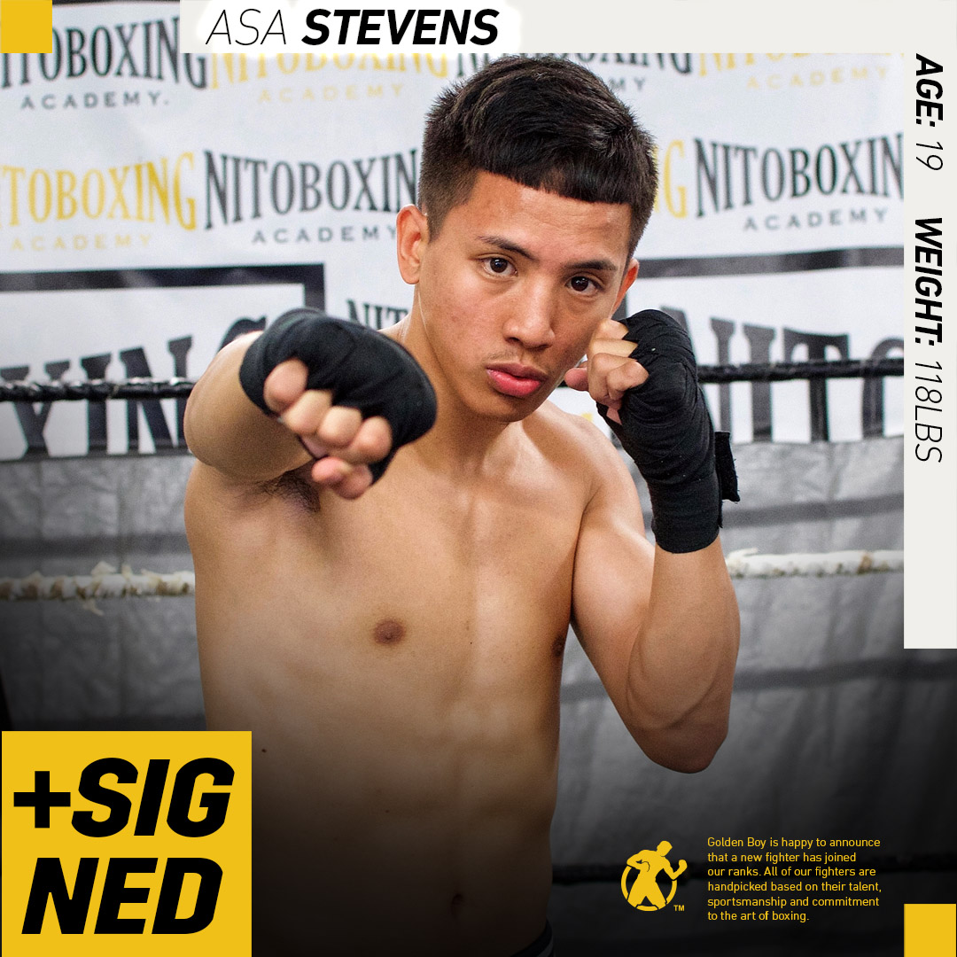 GoldenBoyBoxing's tweet photo. Golden Boy is happy to announce that it has signed Hawaiian amateur standouts @DalisKaleiopu &amp; @asa_stevens_ to promotional agreements. 🙌 🥊 https://t.co/l9QhkMkRNs