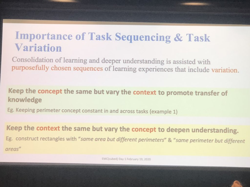 Consolidation of concepts is important and necessary via connected sequences of tasks/learning experiences that are the same but different <a href="/NumeracyNow/">NumeracyNow</a>  <a href="/CatholicEdParra/">Catholic Schools Parramatta Diocese</a> #EMC3 <a href="/janettebobis/">Janette Bobis</a> <a href="/AnnDownton/">Ann Downton</a>