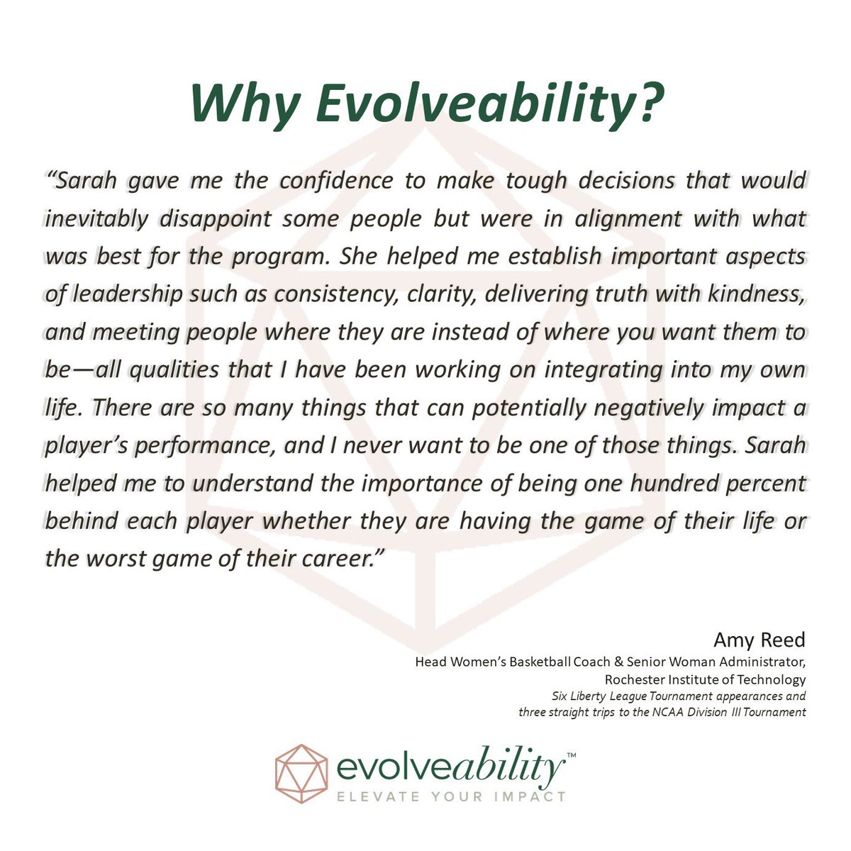 evolveability's tweet image. Why Evolveability? #clientimpact