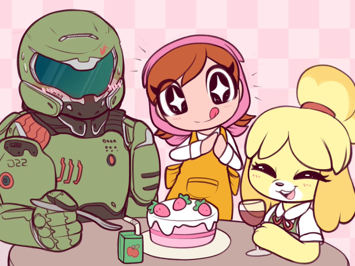 Cooking Mama, Doom, and Animal Crossing all coming out in the same month?? 👀👀👀

🍓drawing idea from <a href="/VinylTastic/">VinylTastic</a> ~