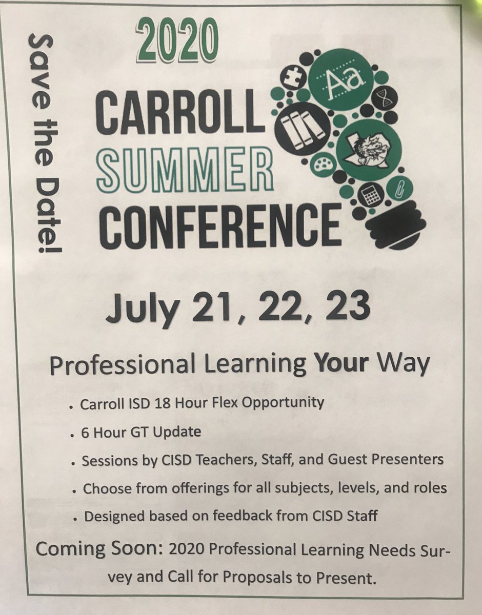 Gina Peddy <a href="/gpeddy/">Gina Peddy</a> and Julie Stephens <a href="/JulieStephenss/">Julie Stephens</a> sharing professional development plans with <a href="/Carrollisd/">Carroll ISD</a> District Advisory Council (DAC). We’re extremely excited about our <a href="/CarrollCurric/">Carroll ISD C&I</a> 2020 Summer Conference! #ExpectExcellence