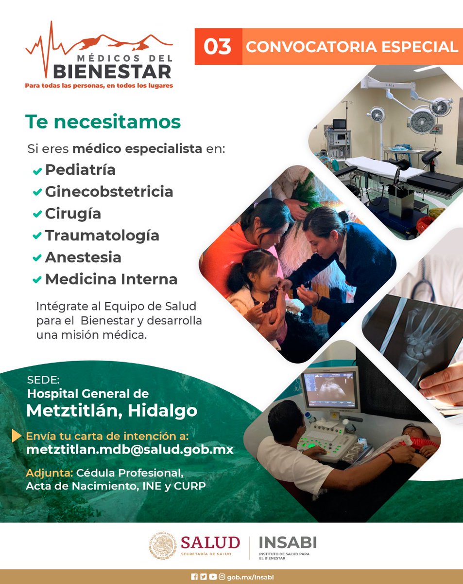 SSalud_mx's tweet photo. #ComunicadoSalud 

A través del Instituto de Salud para el Bienestar se integrará a más de 40 mil profesionales del ramo

https://t.co/2ZQzm8NC7K @INSABI_mx https://t.co/y6ubNQbHUn