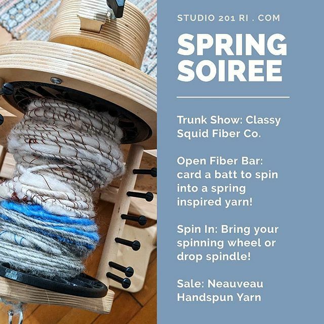 ClassySquid's tweet image. Mark your calendars: March 21st 2020 from 11am to 5pm, in North Kingston RI - Ashley Martineau  is hosting me for a Spring Fiber Soiree at #studio201ri! I&apos;ll have a trunk show, and there will be a spin in, snacks, an open fiber bar (1 batt per person), a… ift.tt/2vMLPI4