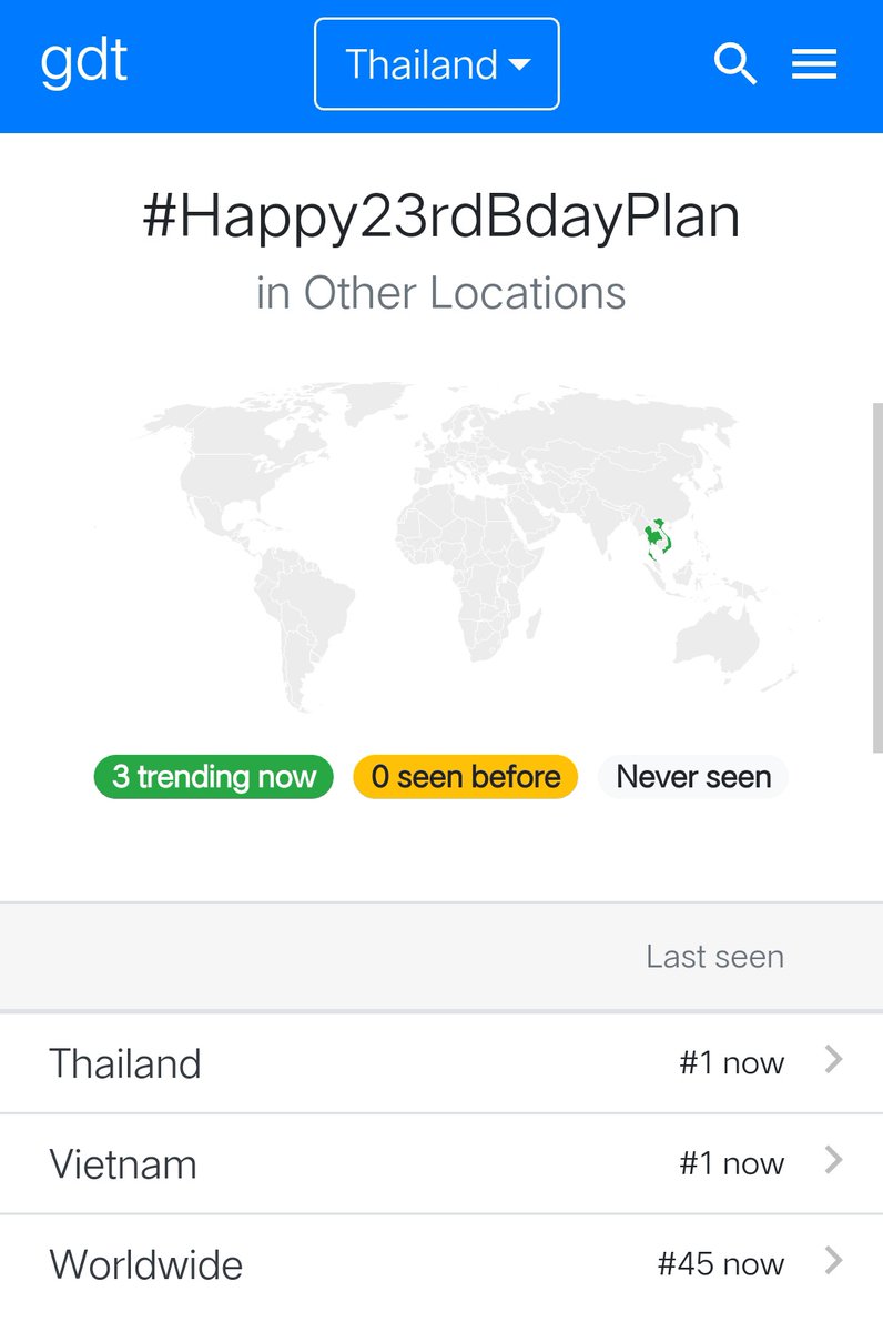PlannTrends's tweet photo. 🌏 No. 45 Worldwide 

🇹🇭 No. 1 Thailand

🇻🇳 No. 1 Vietnam 

#Happy23rdBdayPlan https://t.co/tYtLX2FGn4