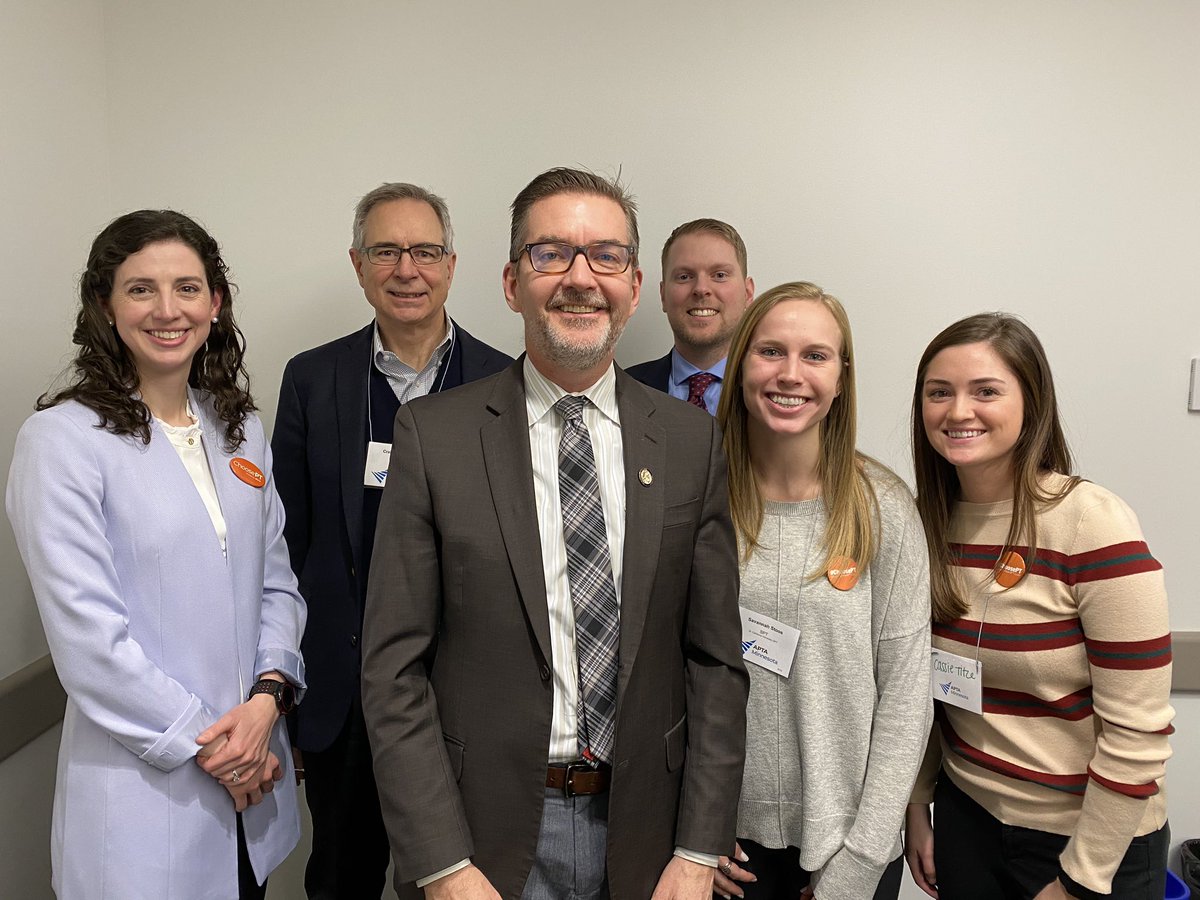 HilaryDPT's tweet photo. Great day for @MNAPTA Day on the Hill! Thanks to Representative @Jamiemlong and Senator @ScottDibble for great discussions and ongoing support of physical therapy for your constituents. #pthillday #mnleg https://t.co/4HPDEGe4Ap
