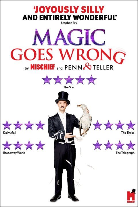 DuvalMagic's tweet image. I saw Magic Goes Wrong tonight in London and lived every minute of it. It’s just non-stop fun and filled with beautiful disasters. Please, please, please go see this show if you can! You will absolutely love it. @MrTeller @pennjillette #magicgoeswrong