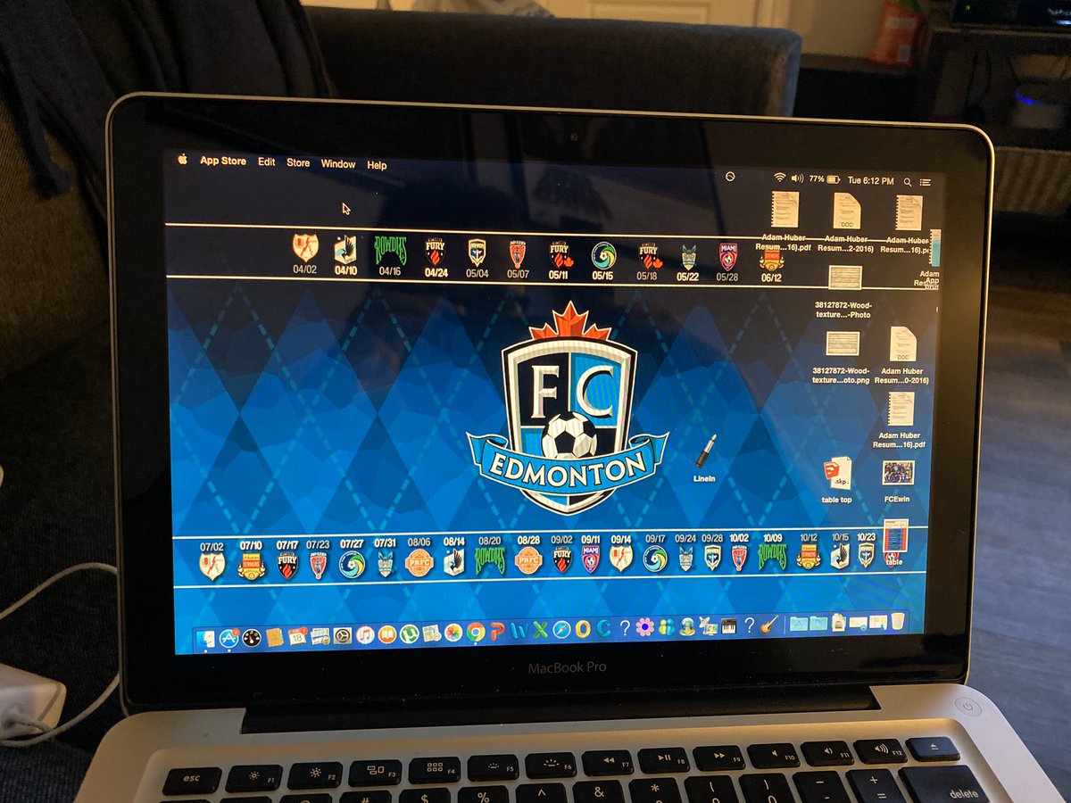 _adamdh's tweet photo. I had the logic board on my old MacBook Pro die on me almost 4 years ago. Picked up another used one in great condition and thought I’d try plugging in the old hard drive into the new one. Check out that wallpaper. #FCEd #RIPNASL #CanPL https://t.co/CJCNFtgJKr