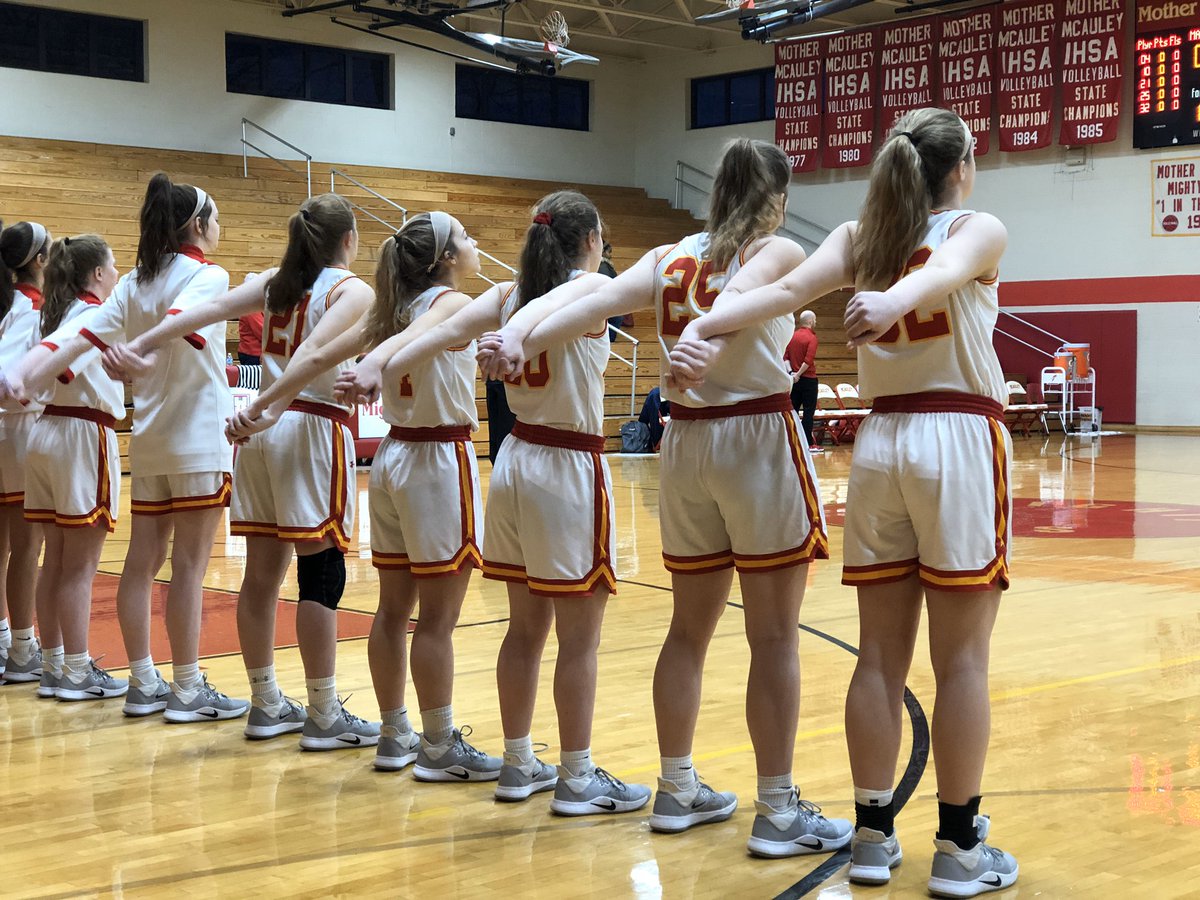 McAuleyMacs's tweet photo. Another great night celebrating a Mighty Mac Win! 🏀🎉Next up: The Regional Championship! Come to McAuley to cheer on the Macs this Thursday, February 20th at 7pm! #macnation #macwin #gomacsgo #mcauleylifetimeadvantage @MightyMacBball @MMCAthletes https://t.co/6M51iz6KNN