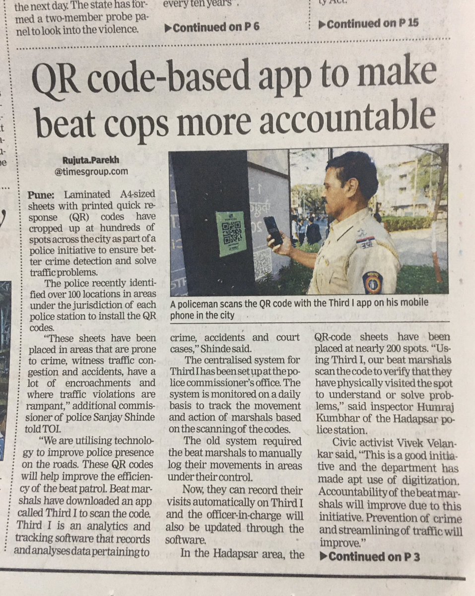 CPPuneCity's tweet photo. QR ( Quick Response) code -part of series of tech initiatives , reflects Quality Resolve (QR) of Pune Police 4 providing better citizen services. @timesofindia 

Can u suggest better design of QR code sheet or any other tech intervention 4 #DoingMore  ć less resources pl https://t.co/C4yDspguSx