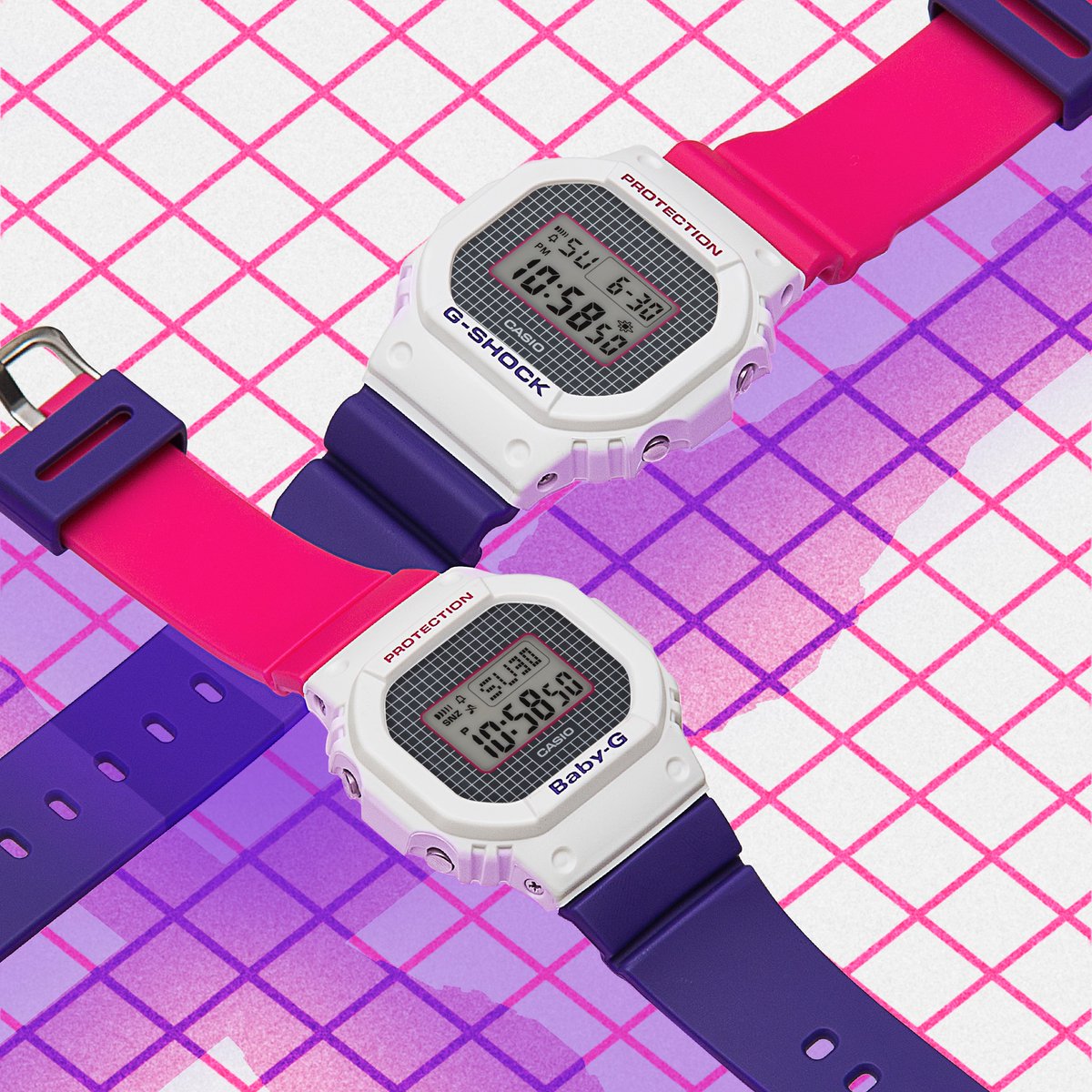 g shock pink blue
