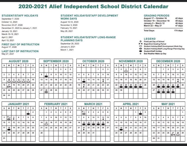Alief Hr Department On Twitter The 2020 2021 School Calendar Has Been Approved By The Board Of Trustees Https T Co Naqqhkpylc Twitter