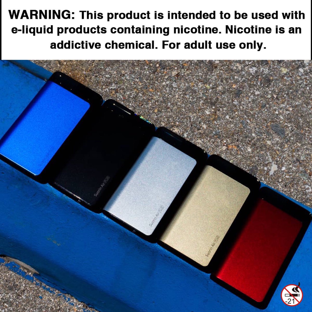 Which color do you prefer more?❤️
Device: #SuorinAirPlus

1️⃣ Diamond Blue
2️⃣ Black
3️⃣ Silver
4️⃣ Gold
5️⃣ Red

⚠️WARNING: This product is intended to be used with e-liquid products containing nicotine. Nicotine is an addictive chemical. For adult use only.

cr. IG@vaporrange