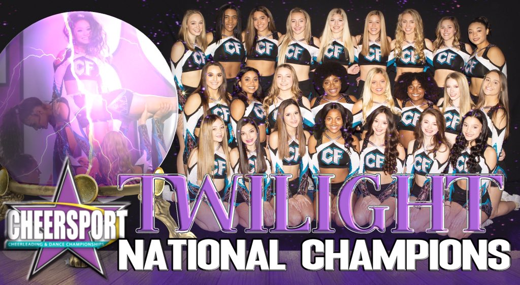 LacfTwilight's tweet photo. Still on cloud 9 from winning Cheersport Nationals! 2020 Cheersport Nationals Champions! #LACFPutASpellOnYou https://t.co/pLal8YDi9a