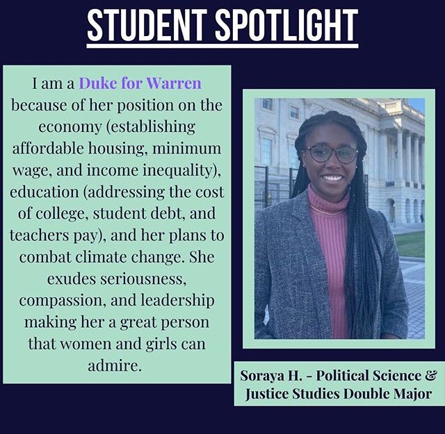 Dukes4Warren's tweet photo. Thanks for all of your support Soraya!! 💙💯💚 https://t.co/ZxuvOtfohZ