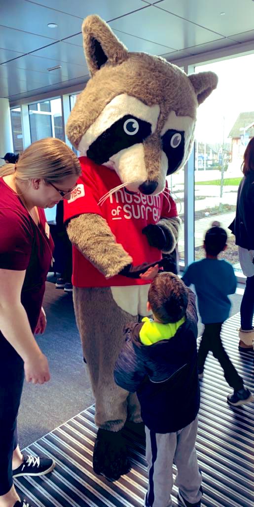 Fun filled Family Day with Raj the wryly Racoon. <a href="/TD_Canada/">TD (Canada)</a> #TDVolunteers #FamDay #SurreyMuseum