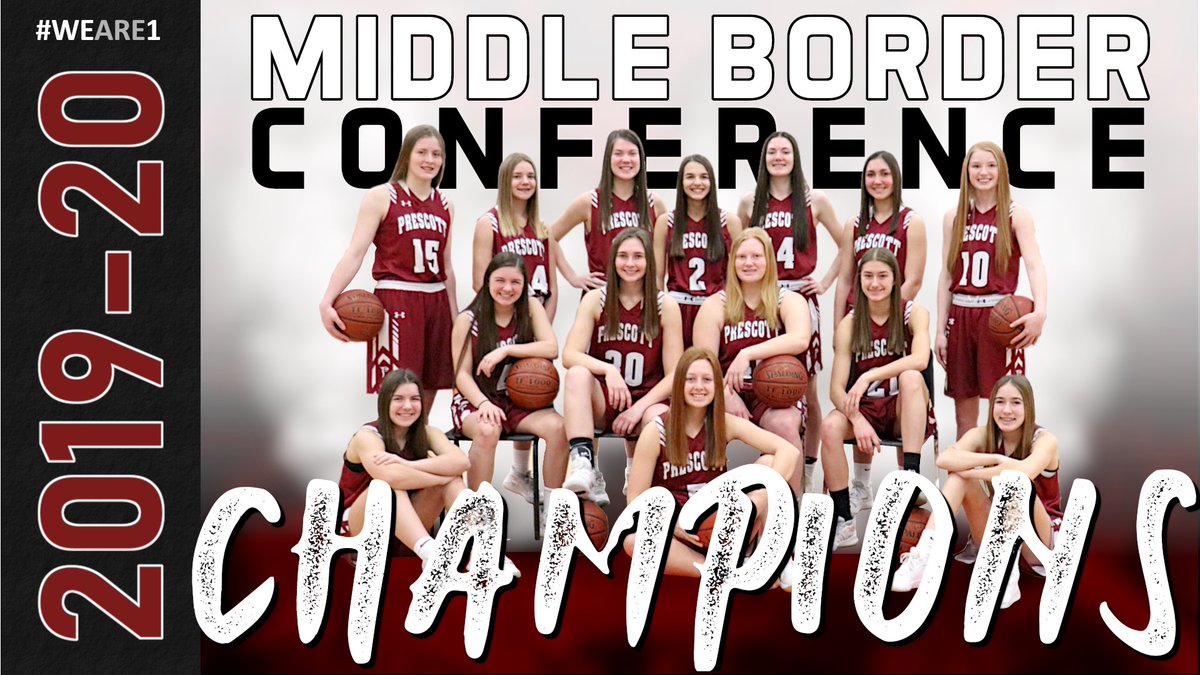 PrescottGBB's tweet image. Final
Prescott 66
Osceola 49

With tonight’s win, the Prescott Girls Basketball team secures sole possession of their first ever Middle Border Conference title(joined conference in 2002-03 season).
#wisgb